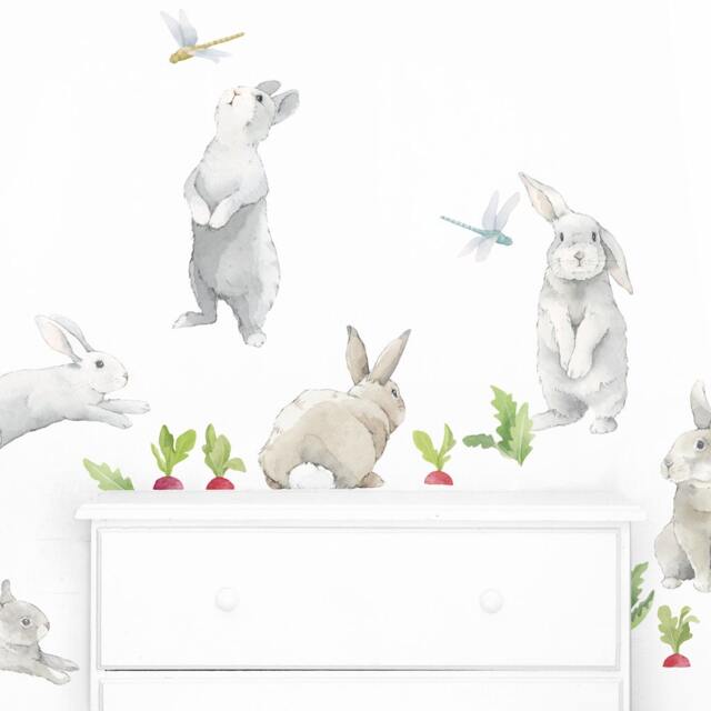 Bunny Kit - Fabric Wall Decal Hop Mej - image 1