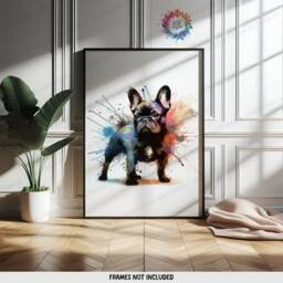 French Bulldog Dog Prints - Set Of 3 Posters - Watercolor Definition Wall Art Colourful Painting Room Decor Dogs Pet Artwork Gift - thumbnail 3
