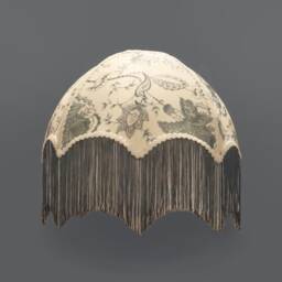 Embroidered Linen Lampshade Duck Egg Floral, Handmade With Fringe - thumbnail 1