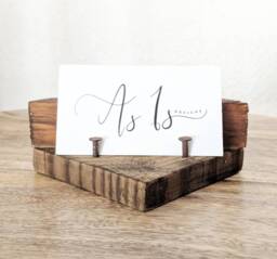 Rustic Reclaimed Wood Business Card Holder Industrial Office Decor - thumbnail 1