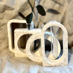 Jesmonite Terrazzo Vase Mother Of Pearl Shell, Nordic Scandi Decor - thumbnail 2