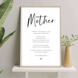 Personalised Mother Print - Family Print Mothers Day Daughter Gift For Mum Newborn Wall Art New Dad Poem - thumbnail 2