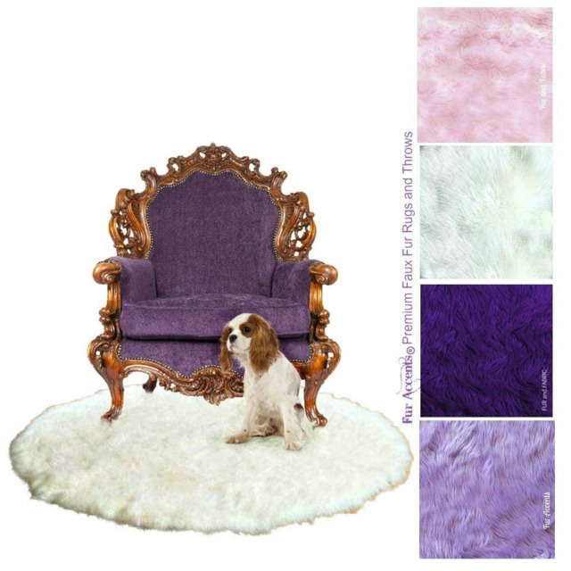 Plush Faux Sheepskin Rug - Shaggy Round Accent Rug, Usa Made - image 1