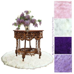 Plush Faux Sheepskin Rug - Shaggy Round Accent Rug, Usa Made - thumbnail 2