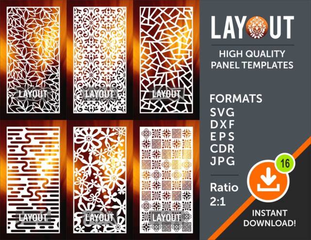 Room Divider Panel, Privacy Screen, Wall Hanging, Stencil, Cnc, Laser, Plasma Cricut Cutting File, Cdr, Svg, Dxf, Ai, Eps, Jpg - image 1
