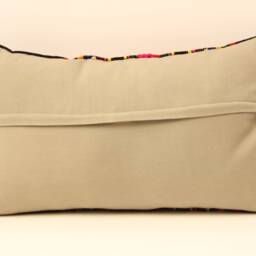 Vintage Turkish Kilim Lumbar Pillow, Boho Cushion Cover - 12x20 - thumbnail 4