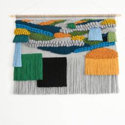 Extra Large Yarn Wall Hanging Modern 3D Fiber Art Tapestry - thumbnail 3