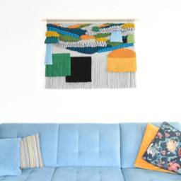 Extra Large Yarn Wall Hanging Modern 3D Fiber Art Tapestry - thumbnail 2