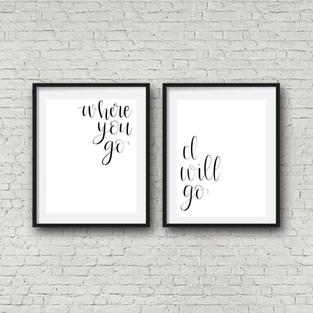 Bible Verse Wall Art - Where You Go, I Will Go - Go Printable - Instant Download - Printable - image 1