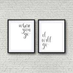 Bible Verse Wall Art - Where You Go, I Will Go - Go Printable - Instant Download - Printable - thumbnail 1