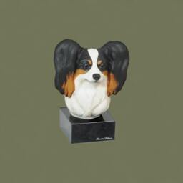 Papillon, Dog Marble Statue, Painted, Limited Edition, Make Your Own Artdog. Made Of Cold Cast Bronze. Perfect Gift. Limited Edition - thumbnail 3