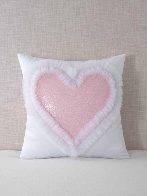 Pink Sequin Unicorn Heart Pillow - Made To Order 18x18, 20x20 - image 1
