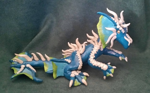 Ooak Peacock Pearl & Green Sea Dragon