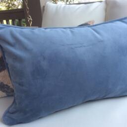 Clarence House Tibet Dragon Pillow Cover, Blue Velvet Back - thumbnail 2