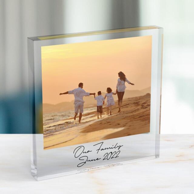 Personalised Photo Block, Freestanding Gift, Custom Family Print, Print Frame, Mother's Day Gift With Bag - image 1