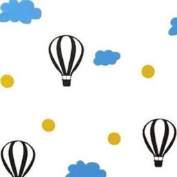 Hot Air Balloon Wall Decals With Clouds & Dots - Nursery Stickers Kids Room Art Peel & Stick Vinyl Free Shipping - thumbnail 4