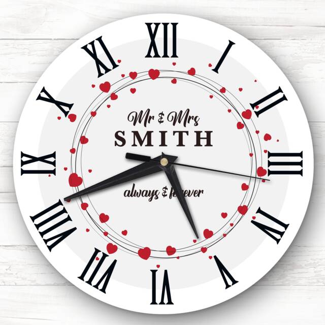 S Always & Forever Anniversary Birthday Valentine's Gift Personalised Clock - image 1