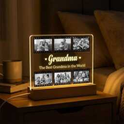 Custom Photo Night Light, Grandma's Lamp, Nana's Birthday Gift, Mom's Keepsake Glow, Memorial Gift - thumbnail 2
