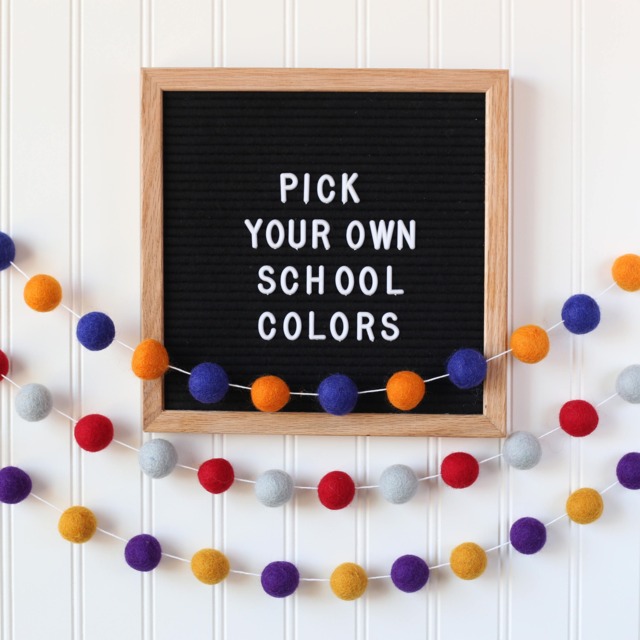 Graduation Garland - Dorm Room Decor College Dorm Felt Ball Back To School Team Spirit Pride - image 1