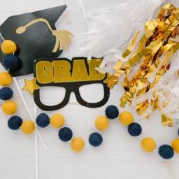 Graduation Garland - Dorm Room Decor College Dorm Felt Ball Back To School Team Spirit Pride - thumbnail 3