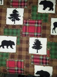 Lumberjack & Woodland Animals Plaid Double Sided Flannel Baby Blanket