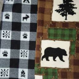 Lumberjack & Woodland Animals Plaid Double Sided Flannel Baby Blanket - thumbnail 2