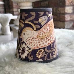 William Morris Strawberry Thief Grape - Handmade Candle Clip Lampshade For Wall Lights/Chandeliers - thumbnail 2