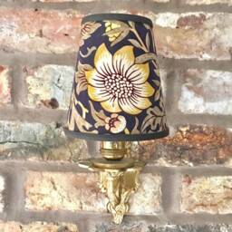 William Morris Strawberry Thief Grape - Handmade Candle Clip Lampshade For Wall Lights/Chandeliers - thumbnail 3