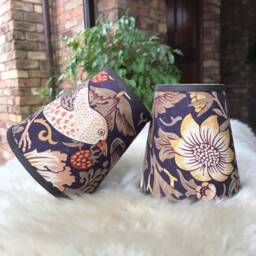 William Morris Strawberry Thief Grape - Handmade Candle Clip Lampshade For Wall Lights/Chandeliers