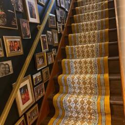 Extra Large Runner Hand Block Print Carpet Cotton Bohemian Rug Yellow Area Living Room Stair 2x35 3x48 4x50 Ft - thumbnail 3