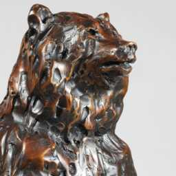 Hand Cast Bronze Grizzly Bear Sculpture With Salmon Original Metal Art By Kindrie Grove - thumbnail 3
