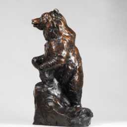 Hand Cast Bronze Grizzly Bear Sculpture With Salmon Original Metal Art By Kindrie Grove - thumbnail 2