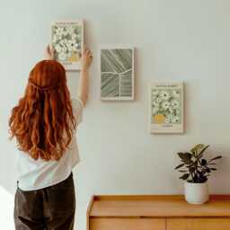 3 Piece Canvas Set - Floral Patterns London & Dublin Lines, Green Large Wall Art, Plants Flowers Decor - thumbnail 1