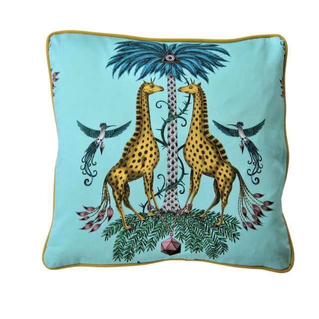 Clarke & Clarke, Giraffes, Safari Print Cotton Satin Cushion Cover, Throw Pillow Home Decor - image 1