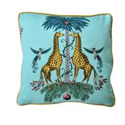 Clarke & Clarke, Giraffes, Safari Print Cotton Satin Cushion Cover, Throw Pillow Home Decor - thumbnail 1