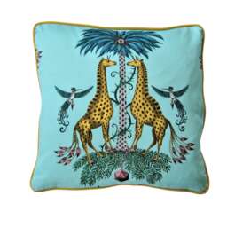 Clarke & Clarke, Giraffes, Safari Print Cotton Satin Cushion Cover, Throw Pillow Home Decor