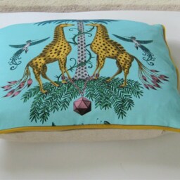 Clarke & Clarke, Giraffes, Safari Print Cotton Satin Cushion Cover, Throw Pillow Home Decor - thumbnail 2