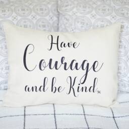 Have Courage & Be Kind, Farmhouse Pillow, Vintage Style, Girls Pillow, Wedding Gift, Housewarming, Trending Farm Mother's Day Gift - thumbnail 3