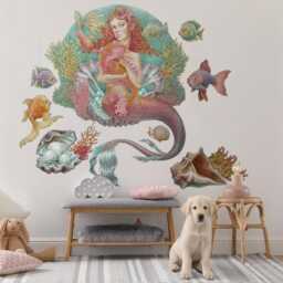 Mermaid Cartoon World Wall Stickers For Baby Room, Vivid Children's Room Decor, Fantastic Decal Kids Self Adhesive - thumbnail 3