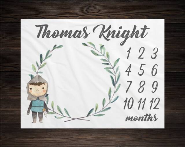 Fairy Tale Milestone Blanket Monthly Growth Tracker Soft Baby Shower Gift Newborn Watch Me Grow Boy Knight New Mom - image 1