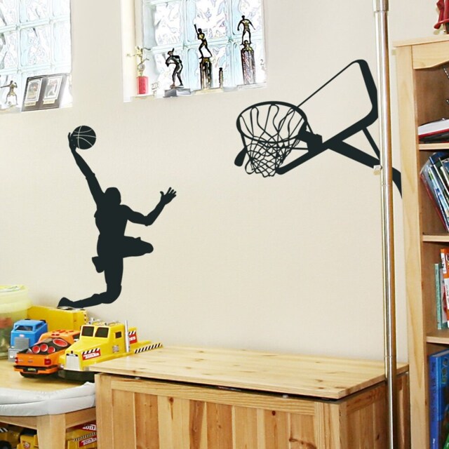 Basketball Player Decal Slam Dunk Hoop Vinyl Wall Boys Room Decal - 182 - image 1