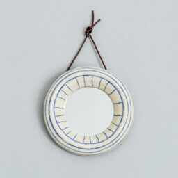 Wall Mirror Ceramic Small Wall Round Vanity Funky Art Sculpture, Beach House Decor - thumbnail 2