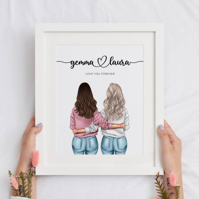 Personalized Lesbian Couple Print, Galentine's Gift, Cp - image 1