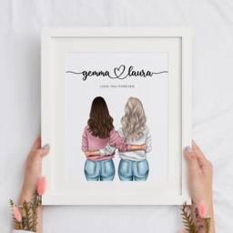 Personalized Lesbian Couple Print, Galentine's Gift, Cp - thumbnail 1