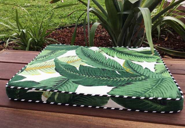 Tropical Palm Leaf Chair Pad Tommy Bahama Outdoor Cushion. Seat Pad - image 1