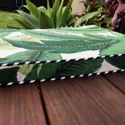 Tropical Palm Leaf Chair Pad Tommy Bahama Outdoor Cushion. Seat Pad - thumbnail 2