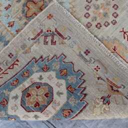 4'2x6'2 White Kazak Medallion Handmade Wool Rug, Farmhouse Brand New Afghan Luxury Design Bedroom Livingroom Office D??cor Rug - thumbnail 4