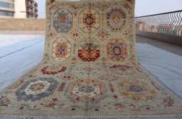 4'2x6'2 White Kazak Medallion Handmade Wool Rug, Farmhouse Brand New Afghan Luxury Design Bedroom Livingroom Office D??cor Rug