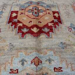 4'2x6'2 White Kazak Medallion Handmade Wool Rug, Farmhouse Brand New Afghan Luxury Design Bedroom Livingroom Office D??cor Rug - thumbnail 3