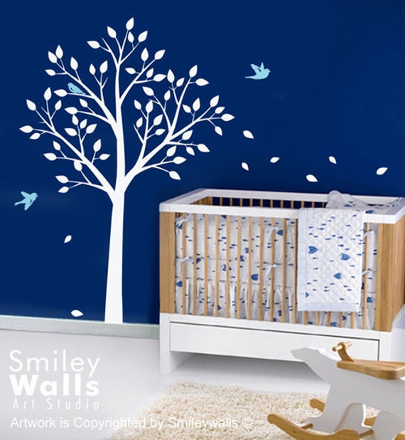 Tree Wall Decal Birds Today On Sale Nursery Kids Room Decal Baby Room Decor Birds - image 1